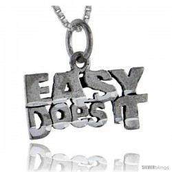 Sterling Silver Easy Does It Talking Pendant, 1 in wide