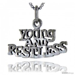 Sterling Silver Young and Restless Talking Pendant, 1 in wide