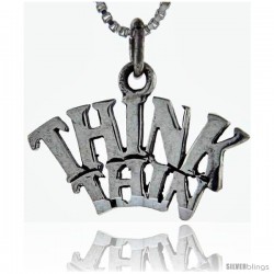 Sterling Silver Think Thin Talking Pendant, 1 in wide