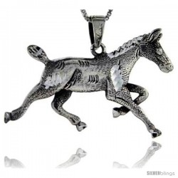 Sterling Silver Horse Pendant, 1 in tall -Style Pa96