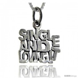 Sterling Silver Single and Loving it Talking Pendant, 1 in wide