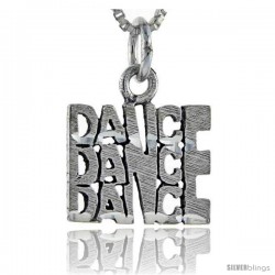 Sterling Silver Dance Dance Dance Talking Pendant, 1 in wide