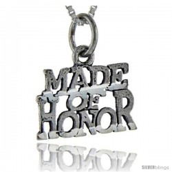 Sterling Silver Maid of Honor Talking Pendant, 1 in wide