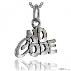 Sterling Silver No Code Talking Pendant, 1 in wide