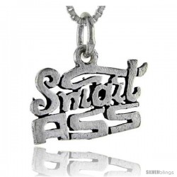 Sterling Silver Smart Ass Talking Pendant, 1 in wide