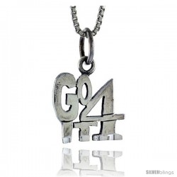 Sterling Silver Go For It Talking Pendant, 1 in wide