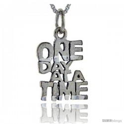 Sterling Silver One Day At A Time Talking Pendant, 1 in wide