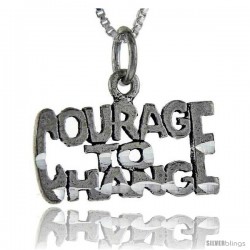 Sterling Silver Courage To Change Talking Pendant, 1 in wide