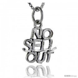 Sterling Silver No Sell Out Talking Pendant, 1 in wide