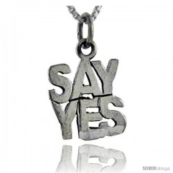 Sterling Silver Say Yes Talking Pendant, 1 in wide -Style Pa979