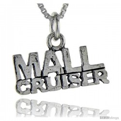 Sterling Silver Mall Cruiser Talking Pendant, 1 in wide