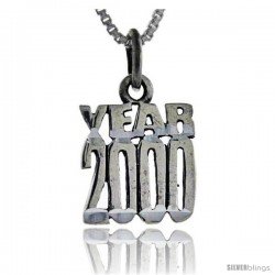 Sterling Silver Year 2000 Talking Pendant, 1 in wide