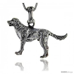 Sterling Silver Golden Retriever Dog Pendant