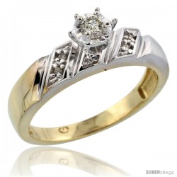 Gold Plated Sterling Silver Diamond Engagement Ring, 3/16 in wide -Style Agy116er