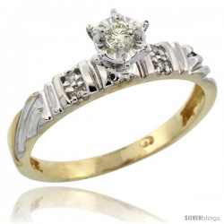 Gold Plated Sterling Silver Diamond Engagement Ring, 1/8 in wide -Style Agy117er