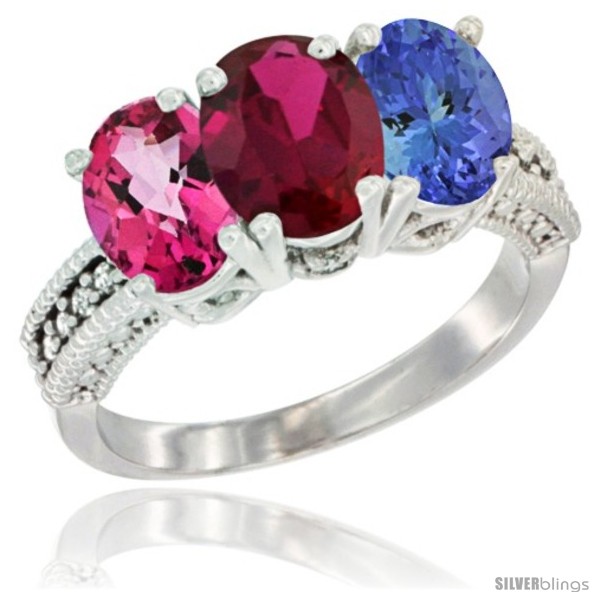 https://www.silverblings.com/76918-thickbox_default/10k-white-gold-natural-pink-topaz-ruby-tanzanite-ring-3-stone-oval-7x5-mm-diamond-accent.jpg