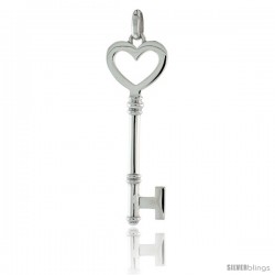 Sterling Silver Key-to-My-Heart Pendant Flawless Quality, 1 1 in (49 mm) tall