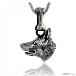 Sterling Silver German Shepherd Dog Pendant -Style Pa997