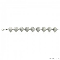 Sterling Silver Clam Shells Bracelet, 5/8 in (16 mm) wide, 6 1/2"