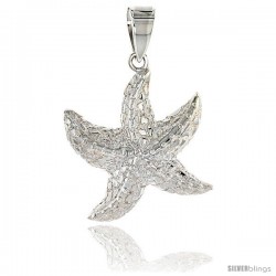 Sterling Silver Starfish Pendant Flawless Quality, 1 in (26 mm) tall