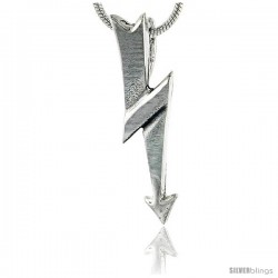 Sterling Silver Lightning Bolt Pendant, 1 in (25 mm) tall