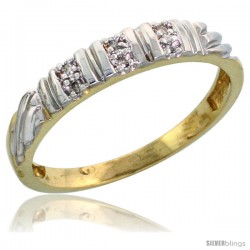 Gold Plated Sterling Silver Ladies Diamond Wedding Band, 1/8 in wide -Style Agy117lb