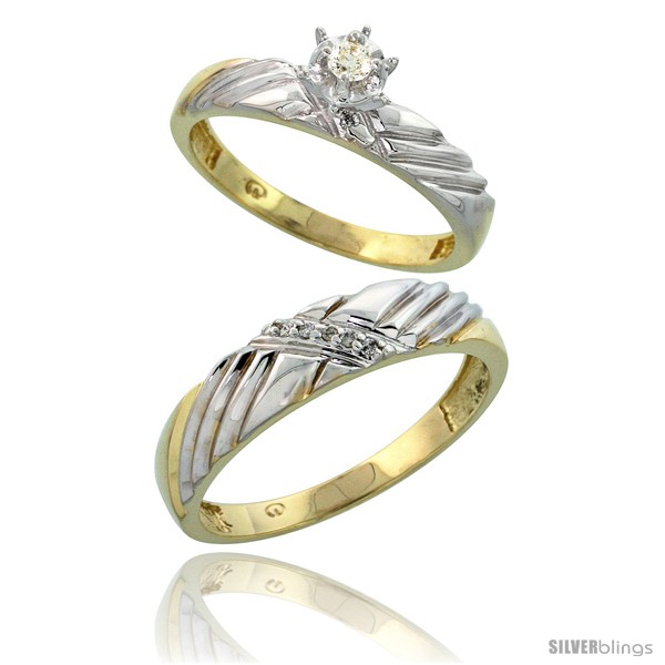 Gold Plated Sterling Silver 2 Piece Diamond Wedding  