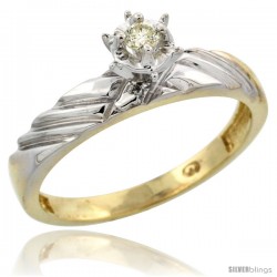 Gold Plated Sterling Silver Diamond Engagement Ring, 1/8 in wide -Style Agy118er