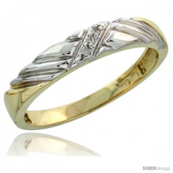 Gold Plated Sterling Silver Ladies Diamond Wedding Band, 1/8 in wide -Style Agy118lb