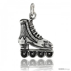 Sterling Silver Roller Blade Pendant Flawless Quality, 3/4 in (19 mm) tall