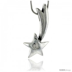 Sterling Silver Shooting Star Pendant, 1 1/4 in (32 mm) tall