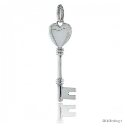 Sterling Silver Key-to-My-Heart Pendant Flawless Quality, 1 1/2 in (37 mm) tall