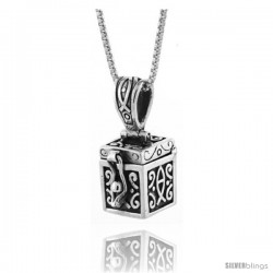 Sterling Silver Prayer Box with Christian Fish Design