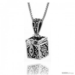 Sterling Silver Prayer Box with Cross