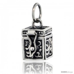 Sterling Silver Prayer Box with Floral Designs