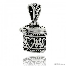Sterling Silver Prayer Box with Heart Design