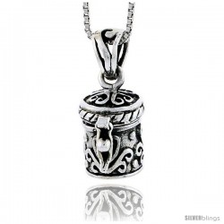 Sterling Silver Prayer Box with Floral Design -Style Pb32