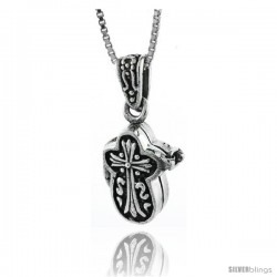 Sterling Silver Cross Shaped Prayer Box