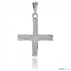 Sterling Silver High Polished Greek Cross, 1 1/8" (28 mm) tall