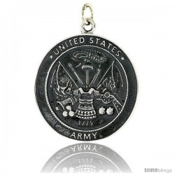 Sterling Silver U.S. Army Medal Pendant, 1 5/16" (33 mm) tall