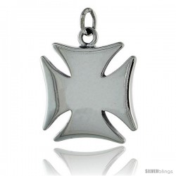 Sterling Silver Maltese Iron Cross, 15/16" (24 mm) tall