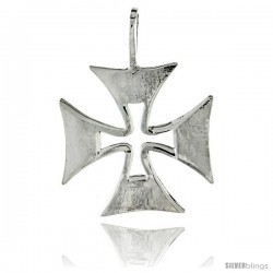 Sterling Silver Maltese Iron Cross, 1" (25 mm) tall