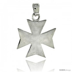 Sterling Silver High Polished Maltese Iron Cross, 7/8" (22 mm) tall