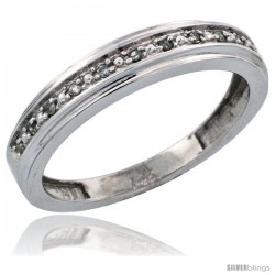 14k White Gold Ladies' Diamond Band, w/ 0.08 Carat Brilliant Cut Diamonds, 5/32 in. (4mm) wide -Style Ljw202lb