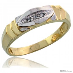 Gold Plated Sterling Silver Ladies Diamond Wedding Band, 3/16 in wide -Style Agy121lb