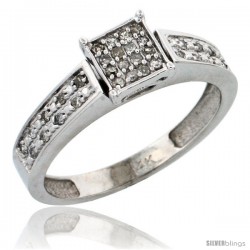 14k White Gold Diamond Engagement Ring, w/ 0.14 Carat Brilliant Cut Diamonds, 5/32 in. (4mm) wide -Style Ljw203er