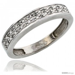 14k White Gold Ladies' Diamond Band, w/ 0.10 Carat Brilliant Cut Diamonds, 5/32 in. (4mm) wide -Style Ljw203lb