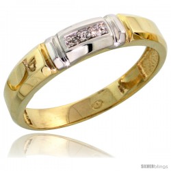 Gold Plated Sterling Silver Ladies Diamond Wedding Band, 5/32 in wide -Style Agy122lb