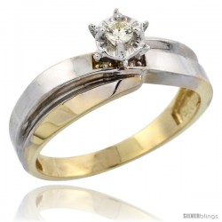 Gold Plated Sterling Silver Diamond Engagement Ring, 1/4 in wide