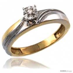 Gold Plated Sterling Silver Diamond Engagement Ring 5/32 in wide -Style Agy151er